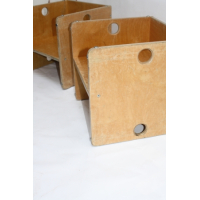 Vintage design kubusstoeltje van Van Dijk Toys